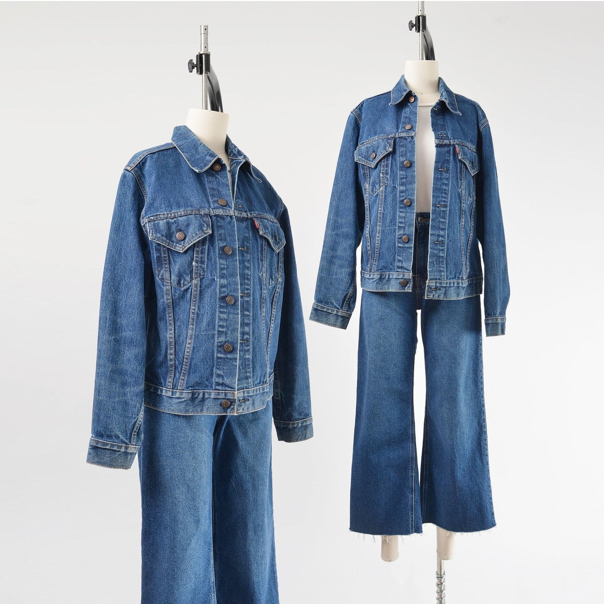 Vintage 70s Levi’s Denim Trucker Jacket Unisex Medium Wash Jean Jacket 40
